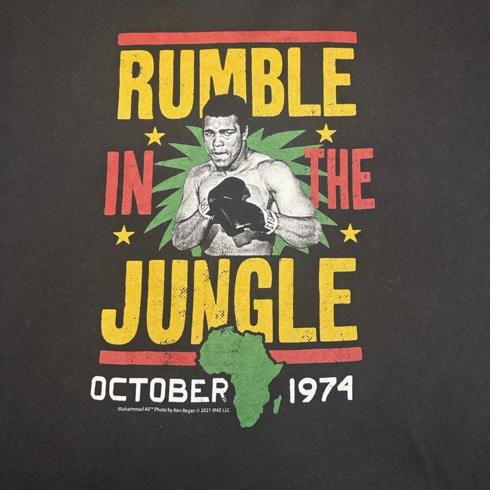Muhammad Ali Rumble in the Jungle 1974 Graphic T-Shirt Black XL Boxing